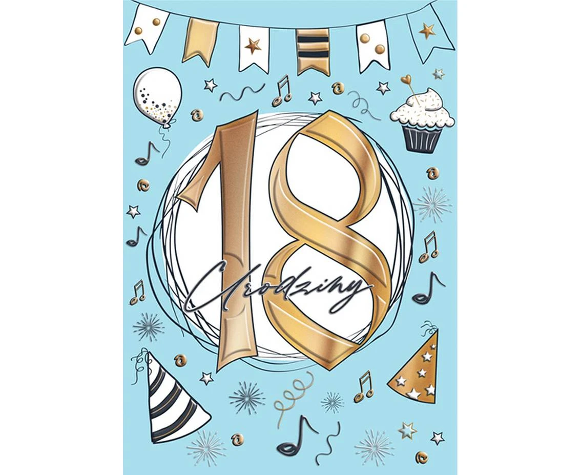 Greeting card blue “18”